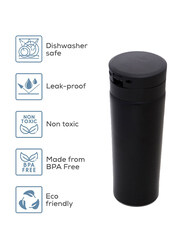 Hydrobrew 500ml Insulated Tumbler Water Bottle, Black