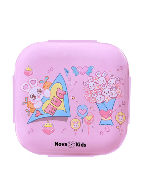 Nova Kids Square Bento Lunch Box, Love Pink