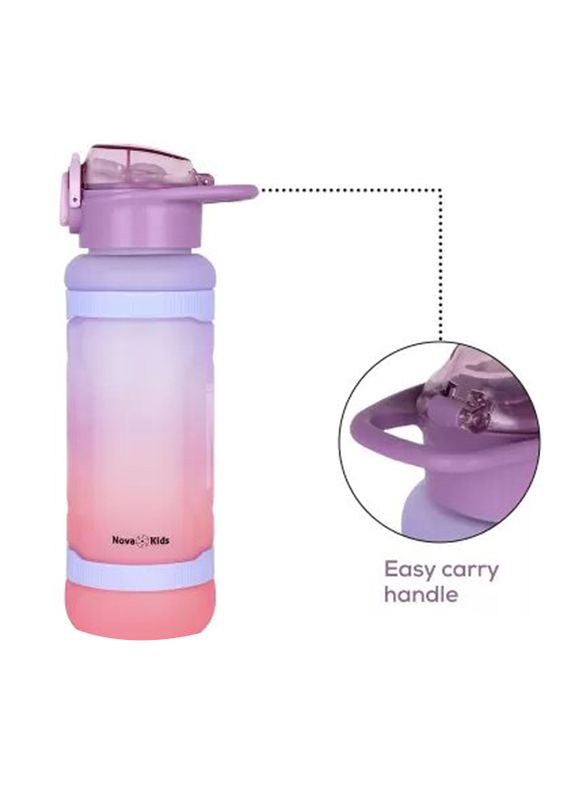 Nova Kids Water Bottle with Straw, 1000ml, Purple