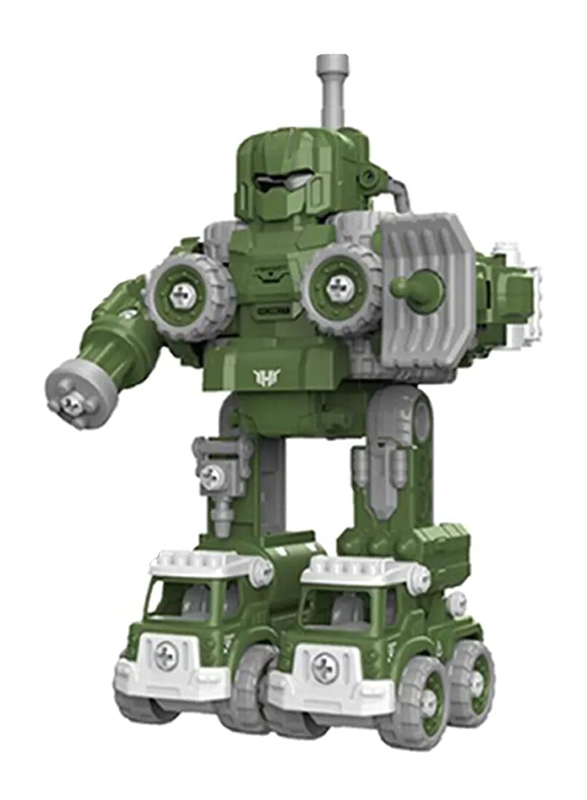 Little Story 5-in-1 Military Robot Transformation Vehicle Kids Toy with Remote Control, Ages 3+, Green/Grey