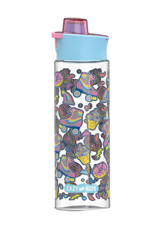 Eazy Kids Tritan Gen Z Skater Flip Lid Water Bottle, 750ml, Blue