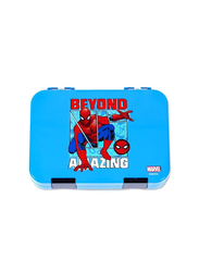 Eazy Kids Marvel Beyond Amazing Spider Man 6 & 4 Compartment Convertible Bento Tritan Lunch Box for Kids, Blue