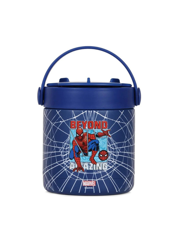 Eazy Kids Marvel Beyond Amazing Spider-Man Stainless Steel Insulated Food Jar for Kids, 350ml, Blue