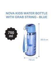 Nova Kids Water Bottle with Grab String, 750ml Blue