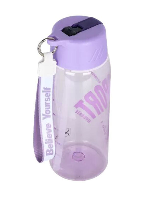 Hydrobrew Water Bottle with Grab String, 800ml, Purple