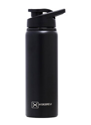 Hydrobrew 700ml Stainless Steel Sports Water Bottle, Black