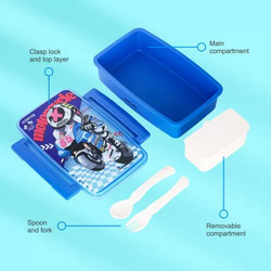 Nova Kids Bento Lunch Box with Spoon & Fork, Motorbike Blue