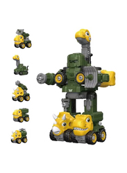 Little Story 5-in-1 Dinosaur Robot Transformation Vehicle Kids Toy, Ages 3+, Multicolour