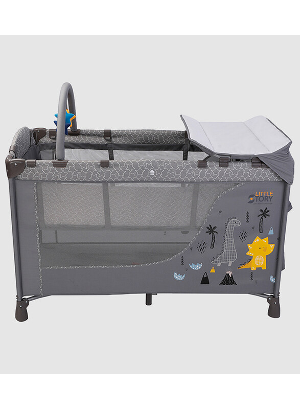 

Little Story Foldable Cot and Playard, Grey