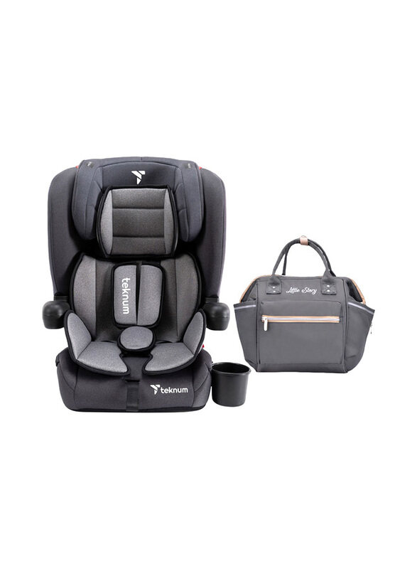 

Teknum Pack and Go Foldable Car Seat with Ace Diaper Bag, Grey