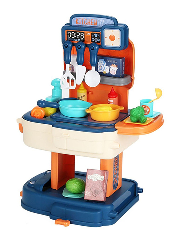 Little Story Blue Kitchen Toy Set, Playsets, 34 Pieces, Ages 3+