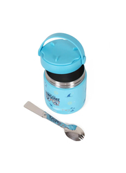 Eazy Kids Jawsome Shark Stainless Steel Insulated Food Jar for Kids, 350ml, Blue