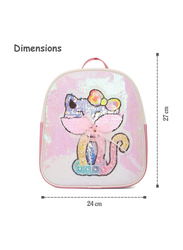 Eazy Kids Cat Sequin School Backpack, Pink