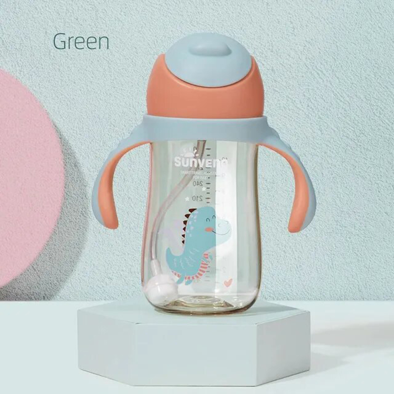 Sunveno Water Cup Feeding Bottle, 300ml, Green
