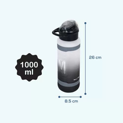 Nova Kids Water Bottle with Straw, 1000ml, Black