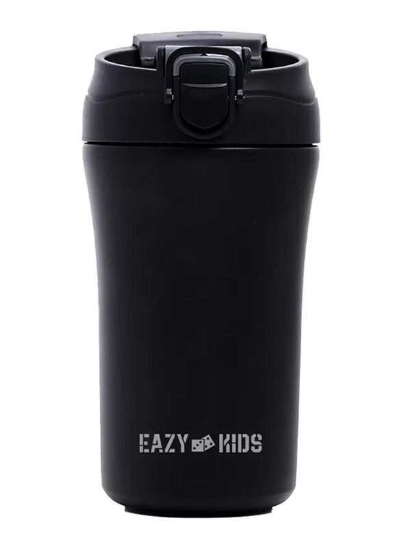 Eazy Kids Double Wall Insulated Tumbler Water Bottle, 400ml, Black