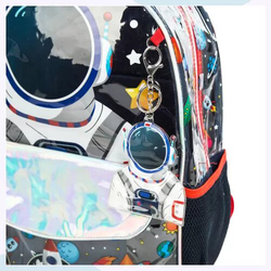 Eazy Kids 16-inch Astronaut School Bag Lunch Bag Pencil Case Set of 3, Blue