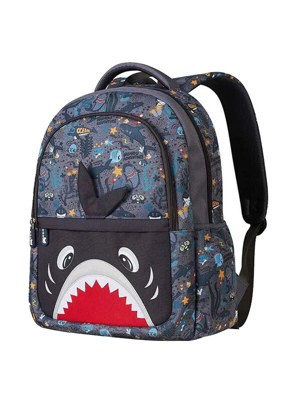 

Nohoo 16-inch Shark Kids School Bag, Grey