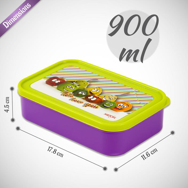 Milton School Time Lunch Box for Kids, Purple