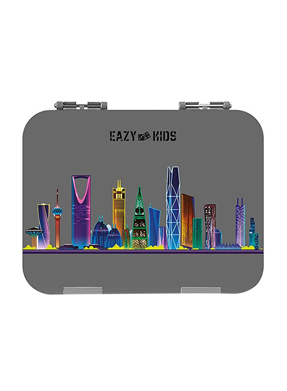 

Eazy Kids Love Riyadh Bento Boxes For Unisex with Insulated Lunch Bag Combo, Grey