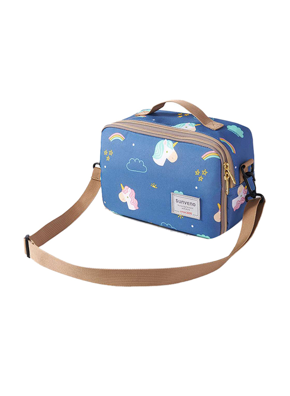 Sunveno Diaper Changing Clutch with Mat, Unicorn Blue