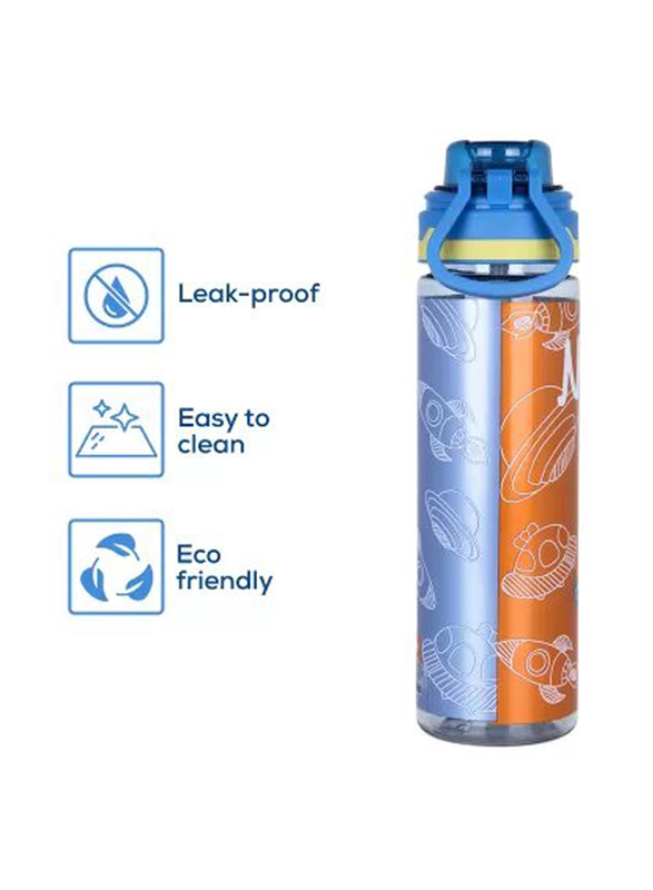 Nova Kids Water Bottle with Straw, 700ml, Yellow