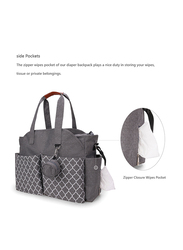 Little Story Signature Diaper Bag, Grey