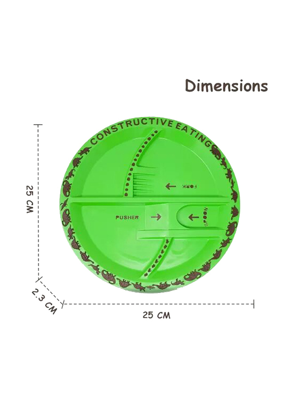 Eazy Kids Eating Plate, Dinosaur Green