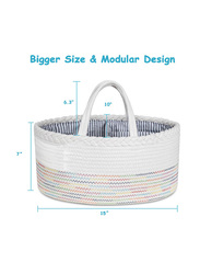 Little Story Cotton Rope Diaper Caddy, White