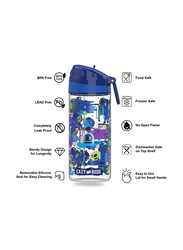 Eazy Kids Astronauts Lunch Box Set And Tritan Carry Handle Water Bottle, 420ml, Blue