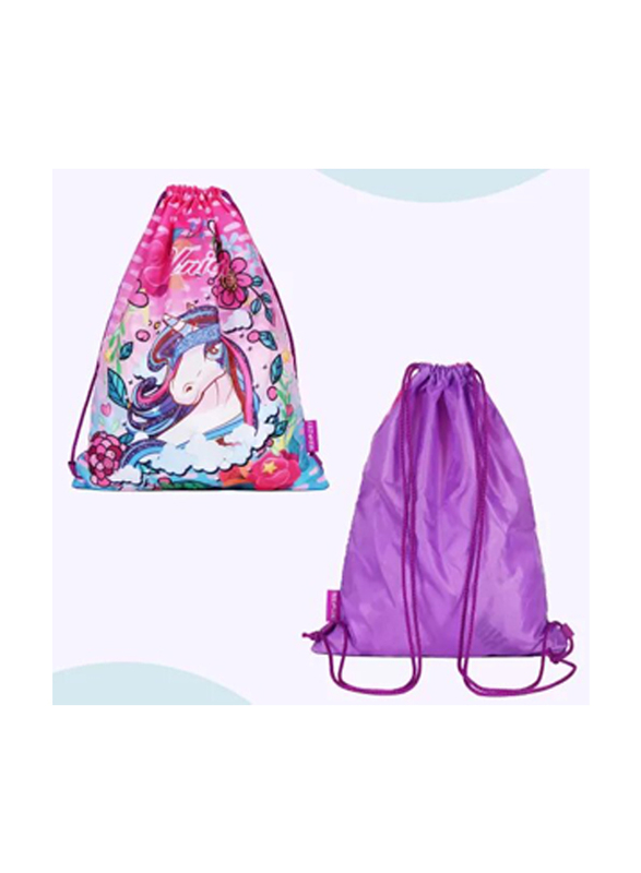 Eazy Kids Back to School 18-inch Set of 4 Unicorn School Bag Lunch Bag Activity Bag & Pencil Case, Pink