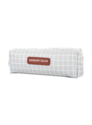 Eazy Kids Geometry Valley Plaid Pencil Pouch, 5+ Years, Grey