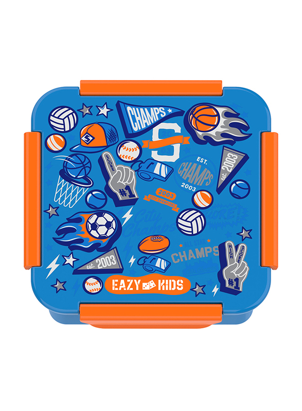 Eazy Kids Soccer Lunch Box, 650ml, 3+ Years, Blue