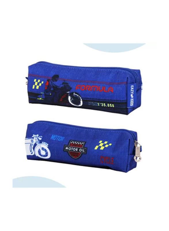 Eazy Kids 18-inch Set of 2 Formula Racing Big Wheel Trolley School & Pencil Case, Blue