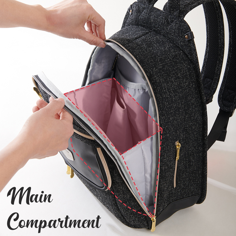 Sunveno Fashion Compact Diaper Backpack, Black