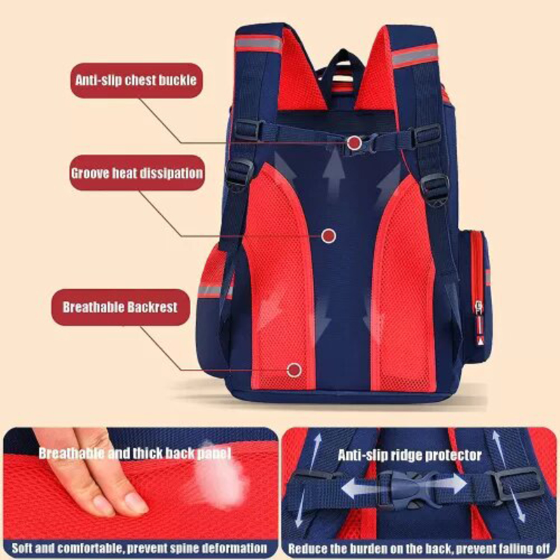 Eazy Kids Back to School 16-inch Ergonomic School Backpack, Blue