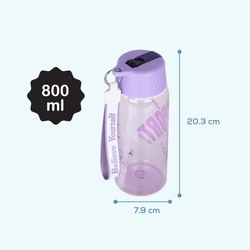 Hydrobrew Water Bottle with Grab String, 800ml, Purple