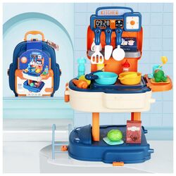Little Story Blue Kitchen Toy Set, Playsets, 34 Pieces, Ages 3+