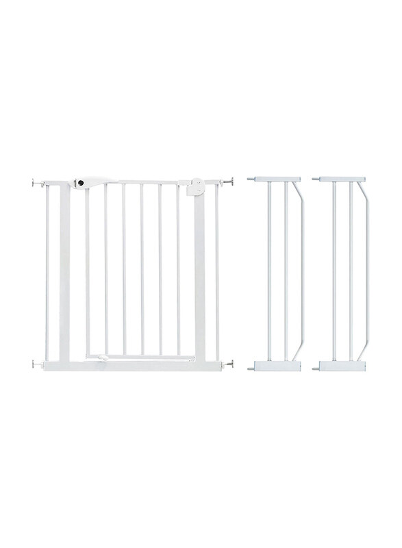 

Baby Safe Metal Safety LED Gate with 20cm x 2 Extension, White
