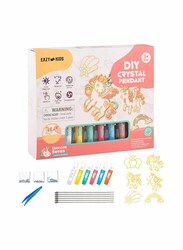 Eazy Kids DIY Kids Unicorn Art & Craft Crystal Pendant Making & Colouring Set, Drawing & Painting Supplies, Ages 3+