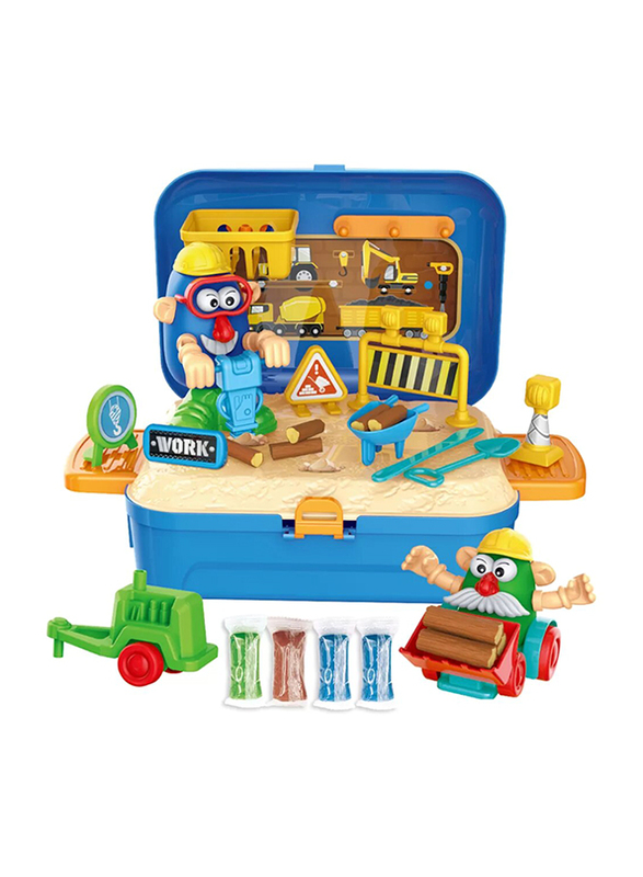 Little Story Engineering Construction Site Box with Dough Backpack, Playsets, 42 Pieces, Ages 3+