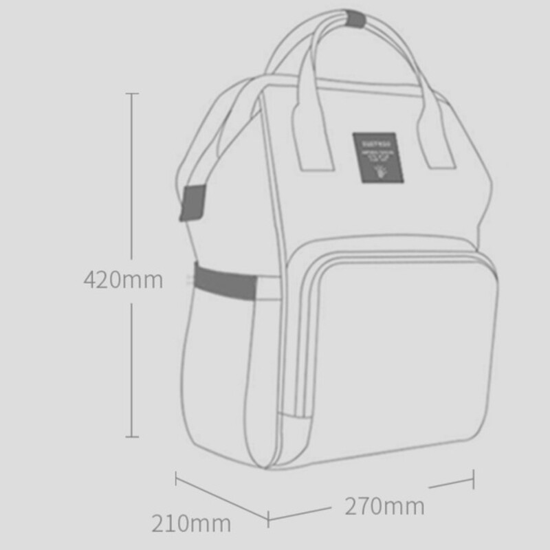 Sunveno Diaper Bag w/ USB + Diaper Caddy - Grey