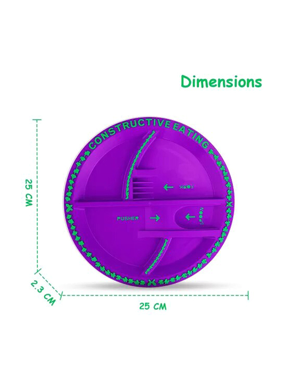 Eazy Kids Eating Plate, Garden Purple