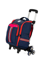 Eazy Kids School Bag with Trolley, Red/Blue