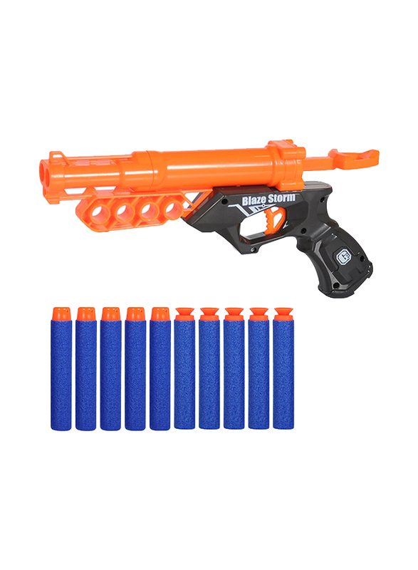 Little Story Kids Manual Bullet Gun with 10 Soft Bullets, Ages 8+, Multicolour