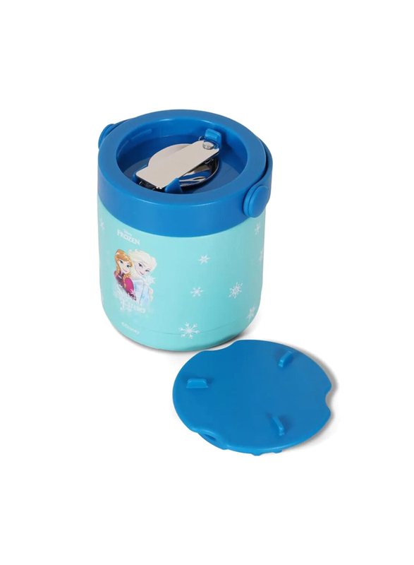 Eazy Kids Disney Frozen Princess Elsa Stainless Steel Insulated Food Jar for Kids, 350ml, Blue