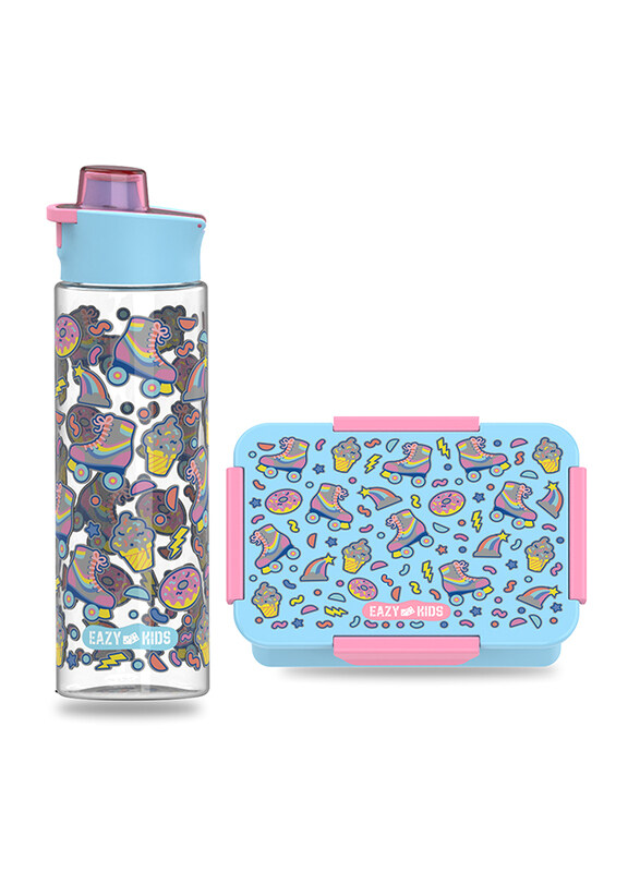 

Eazy Kids Gen Z Skater Lunch Box And Tritan Flip Lid Water Bottle, 750ml, Blue