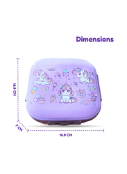 Nova Kids Square Bento Lunch Box, Unicorn Purple