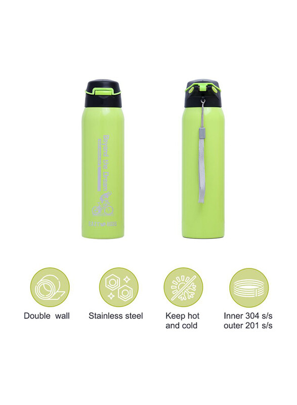 Eazy Kids Insulated School Water Bottle, 500ml, Green