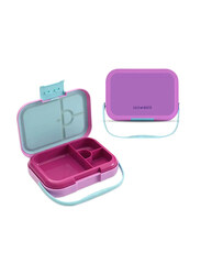 Eazy Kids 4 Compartment Bento Lunch Box, Mat Pink